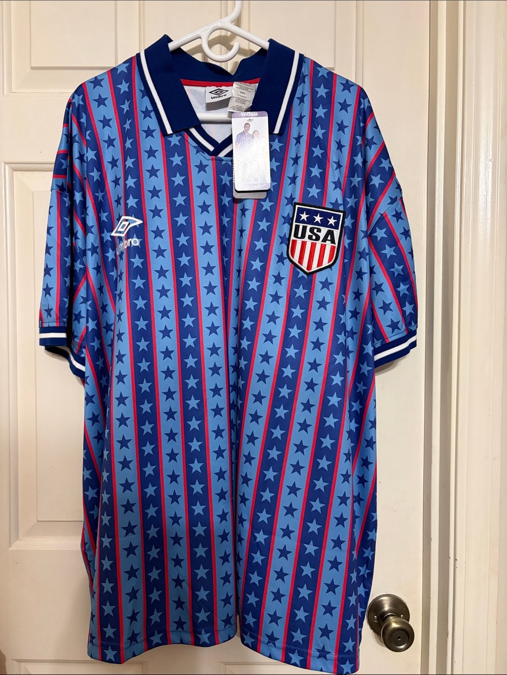 Umbro USA Star-Stripe Soccer Jersey - Light Blue/Navy/Red Unisex
